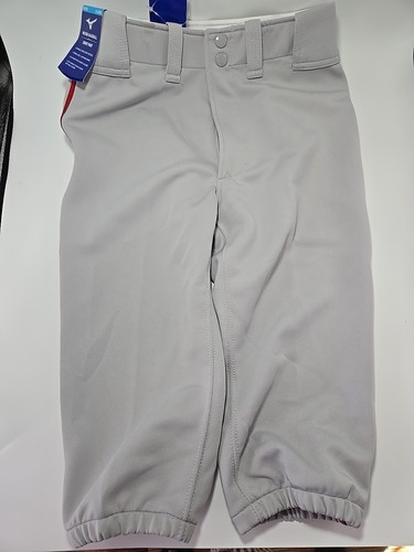 Sz YXL Mizuno Baseball Short Pant Performance Plus Padding Gray with Red Piping - Picture 2 of 11