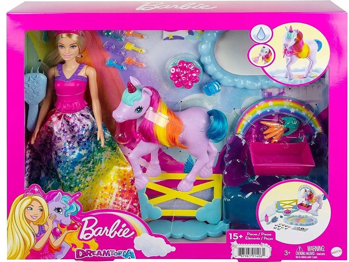Barbie - 【レオゲ】ユニコーンバービー Amazon.com: Barbie Dreamtopia Unicorn, Brush 'n Sparkle
