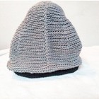 Grey Black Chunky Crochet Hooded Scarf — photo 6