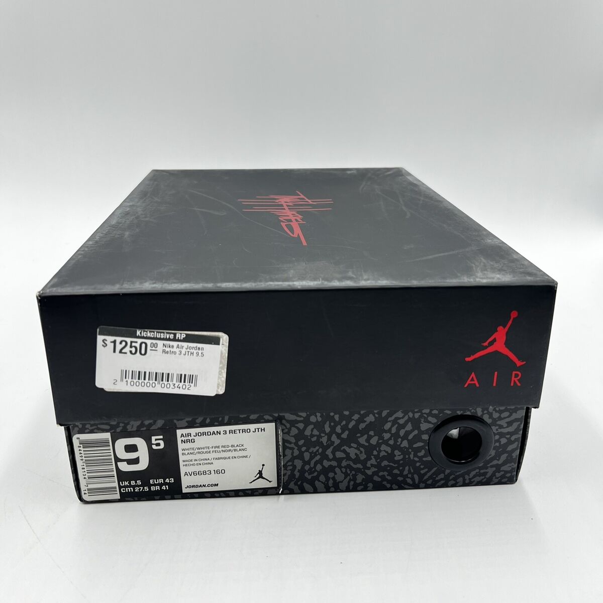 Size 9.5 Air Jordan 3 Retro JTH Super Bowl NRG White Cement Size 9.5 Air Jordan 3 Retro JTH Super Bowl NRG White Cement