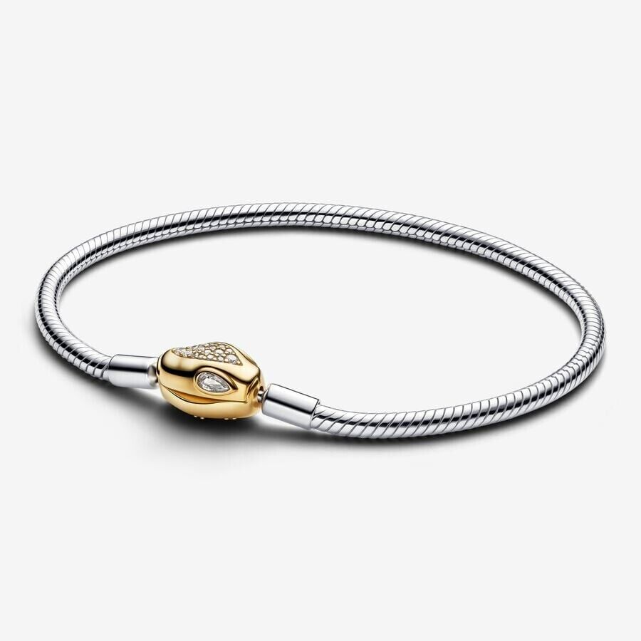 BRAND NEW* Pandora Moments Two-tone Snake Clasp & Chain CZ BRAND NEW* Pandora Moments Two-tone Snake Clasp & Chain CZ