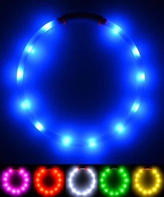 PET.TEC PetTec Extra Bright 12 LED Bulbs Dog Safety Collar USB Rechargeable light up