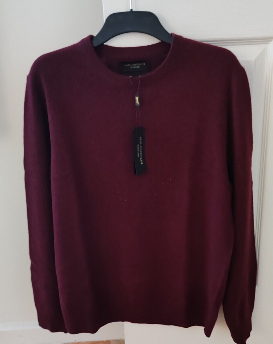 Jumper, Paul Costelloe, Size L, Burgundy, 50%Cashmere+50%Wool