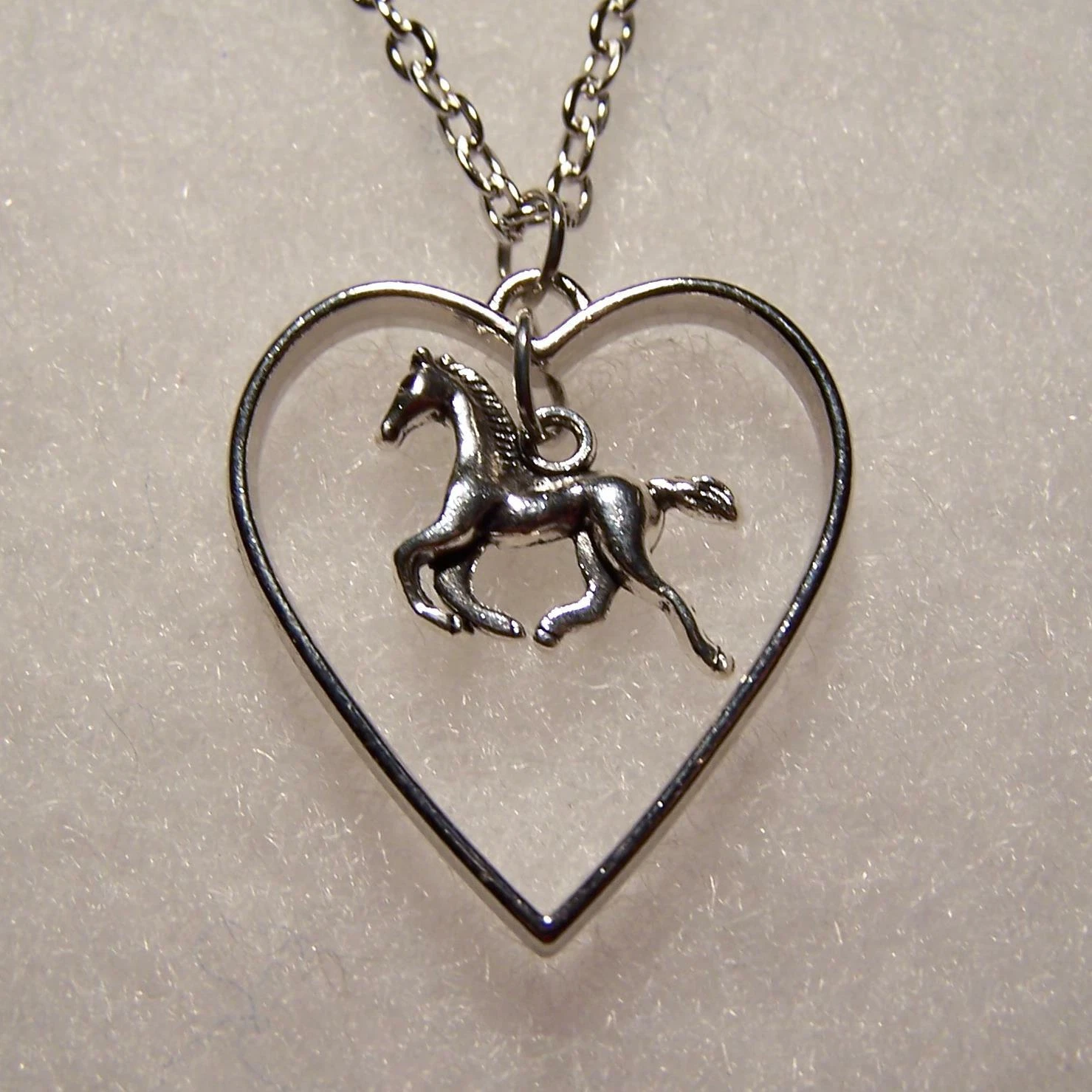 CHROME HEARTS HORSE ANIMAL MUSTANG pendant 22" 925 Sterling Silver plated Necklace men women
