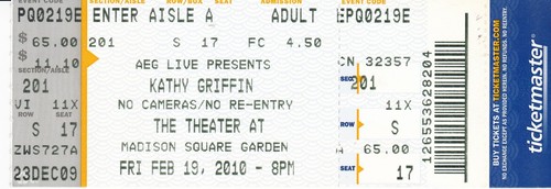 KATHY GRIFFIN SIGNED BOOK MEMOIR ACCORDING TO AND SHOW TICKET - Picture 3 of 3