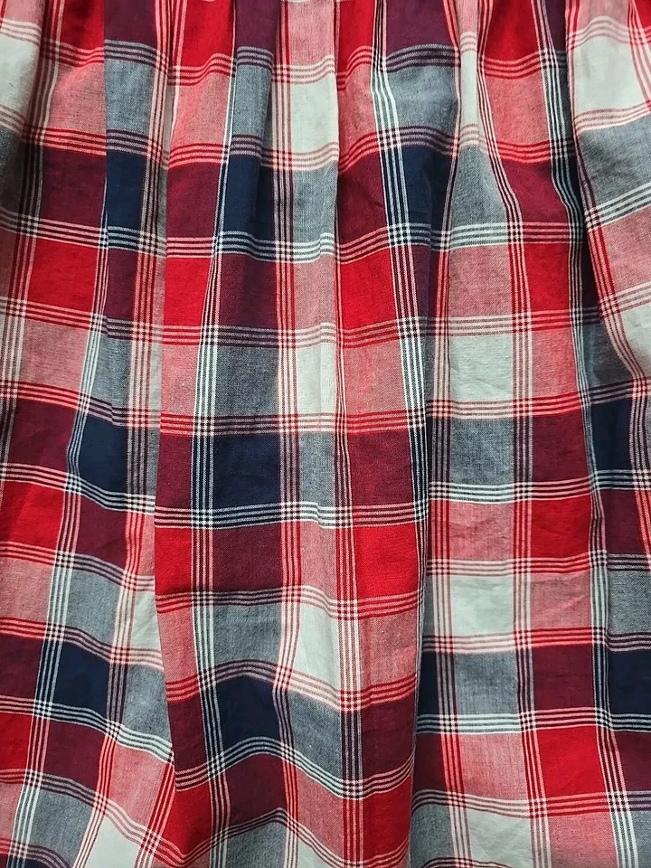 Osh Kosh ~ Girls' Size 12 ~ Red White Blue Plaid ~ Sleeveless ~ Cotton Sun Dress - Image 4 of 4