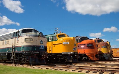 EMD F Units on Display at the Illinois Railway Museum 5 x 7 Photo