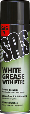 12x Weiß Sprühfett mit PTFE 500ml Dose Universal Silikonfrei Karosserie SAS7