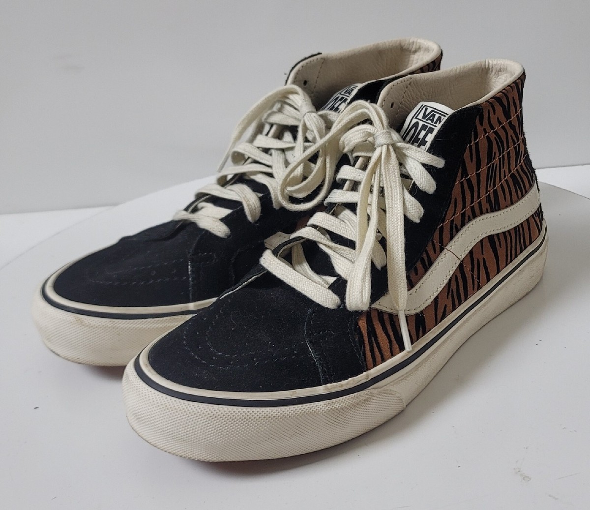 VANS SK8-HI 38 Decon S Animal Stripes Black Suede Shoes Men Women