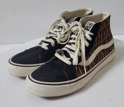 VANS SK8-HI 38 Decon S Animal Stripes Black Suede Shoes Men 7.5 Women 9