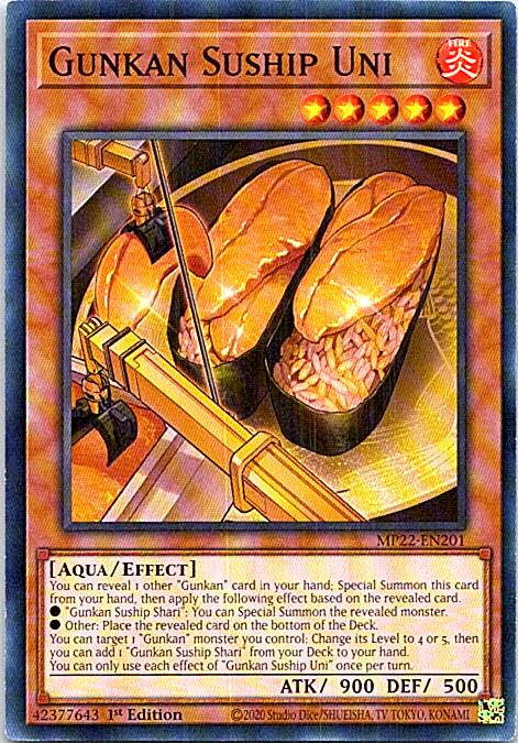 yugioh gunkan cards Gunkan Suship Uni MP22-EN201 Yu-Gi-Oh Card Near Mint 1st Edition