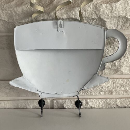 Vintage Decor Metal Wall Mounted Coffee Mug Holder with 2 Cup Hooks Art Decor - Picture 4 of 4