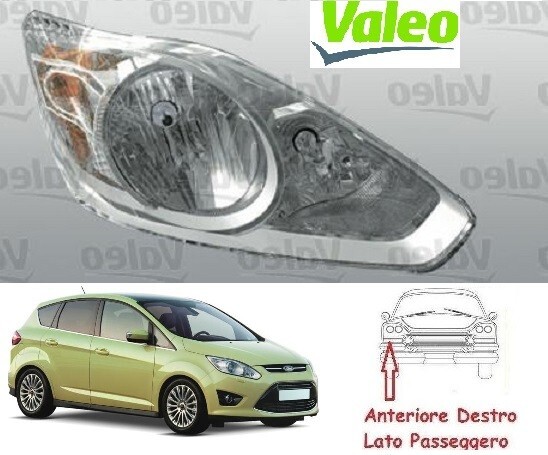 FARO FANALE PROIETTORE DX H7-H1 FORD C MAX 2010-2015 VALEO NUOVO sped gratis