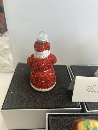 Glass Beaded Valerie Christmas Ornaments Boxed Santa Angel Snowman Sleigh Tree - Picture 8 of 20