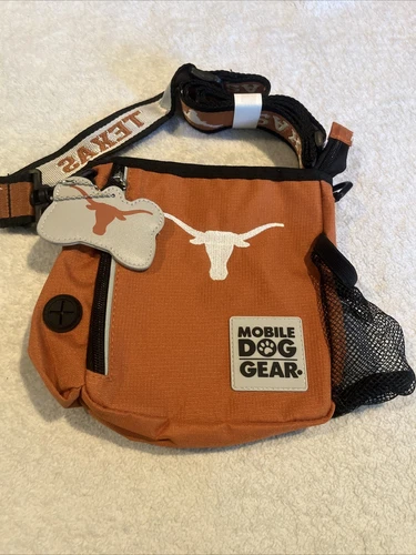 TEXAS LONGHORNS Mobile Dog Gear Walking Bag NWOT Travel for Treats Waste Bags