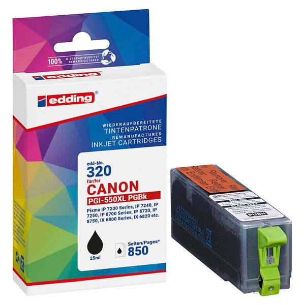 edding EDD-320 Schwarz Druckerpatrone Kompatibel Zu Canon PGI-550 XL-image