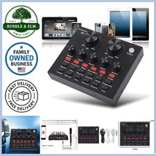 V8 Karaoke Sound Card USB External Audio Mixer Live Streaming Recording