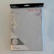 Happy Planner Classic Filler Paper Lined Floral Notes Gray 100 Sheets