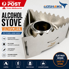 GOSHAWK Alcohol Stove Windscreen Pot Stand Ultralight Camping Burner Shield