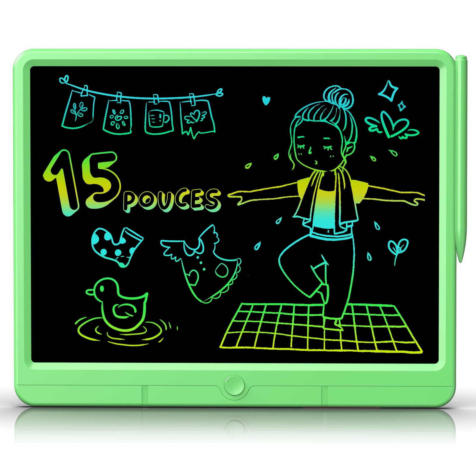Tablette dessin enfant pour occuper les petits en voyage de 15"