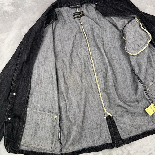 WRANGLER Denim Blazer Men's Medium Equip ‘47 Sport Coat Black Yellow Stitch Rare - Picture 18 of 24
