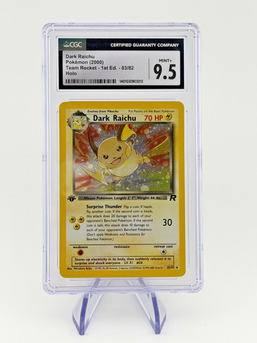 Dark Raichu (Unlimited) graded CGC 9.5 for sale on eBay