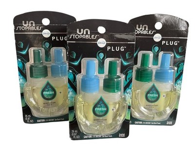 3-Febreze UNstopables PLUG Scented Oil REFILLS FRESH Scent