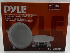 PYLE PDIC81RD 8" MIDBASS SPEAKER PAIR DIRECTABLE 1/2" TWEETER 250W PEAK POWER