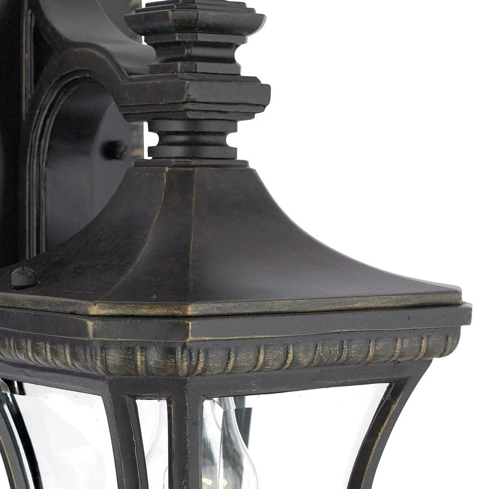 Aplique de pared exterior Quoizel DE8958 Bronce Devon 1 luz 13" H con vidrio transparente Foto 2 de 2