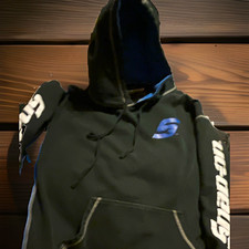 Choko Authentics Men's Black/Blue Logo Pullover Hoodie snap on L