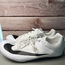 Men's 11.5-Nike Zoom Rival Sprint Track  Field Spikes White  Black- DC8753-100