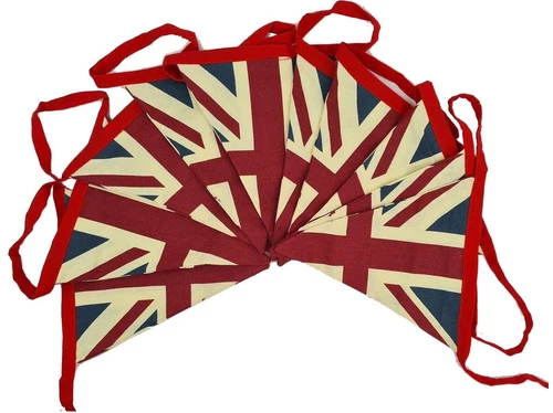 Vintage British Union Jack Flag VE Day Celebration Jubilee Bunting 5meter