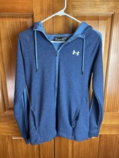 Under Armour Blue Full Zip Fitted Fleece Women's Hoodie Size Medium M