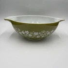 PYREX  Crazy Daisy Spring Blossom Cinderella 444 Bowl 4 Qt Green Vintage