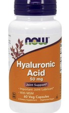 Now Hyaluronic Acid 50mg 60 Veg Capsules EXP 2/29