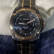 Bulova Precisionist Mens Quartz Diamond Accen...