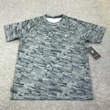 Spyder Rash Guard Shirt Mens Large Gray Camo UPF 30 Swim Quick Dry Surf S923028