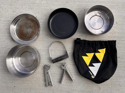 Alpine MSR Camping Stainless Steel Pots Backpacking Cooking Set