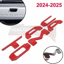Raised Tailgate Insert Letters Emblems For 2024-2026 Tacoma Rear Decal Gloss Red