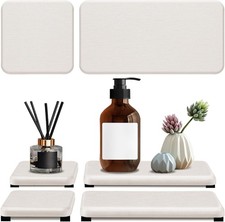 4PCS Water Absorbing Stone Tray, Qui Drying Diatomite Stone Sink Tray,