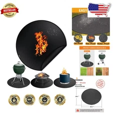 Heavy Duty Fire Pit Mat, Waterproof Silicone Surface, Protects Decks & Patios
