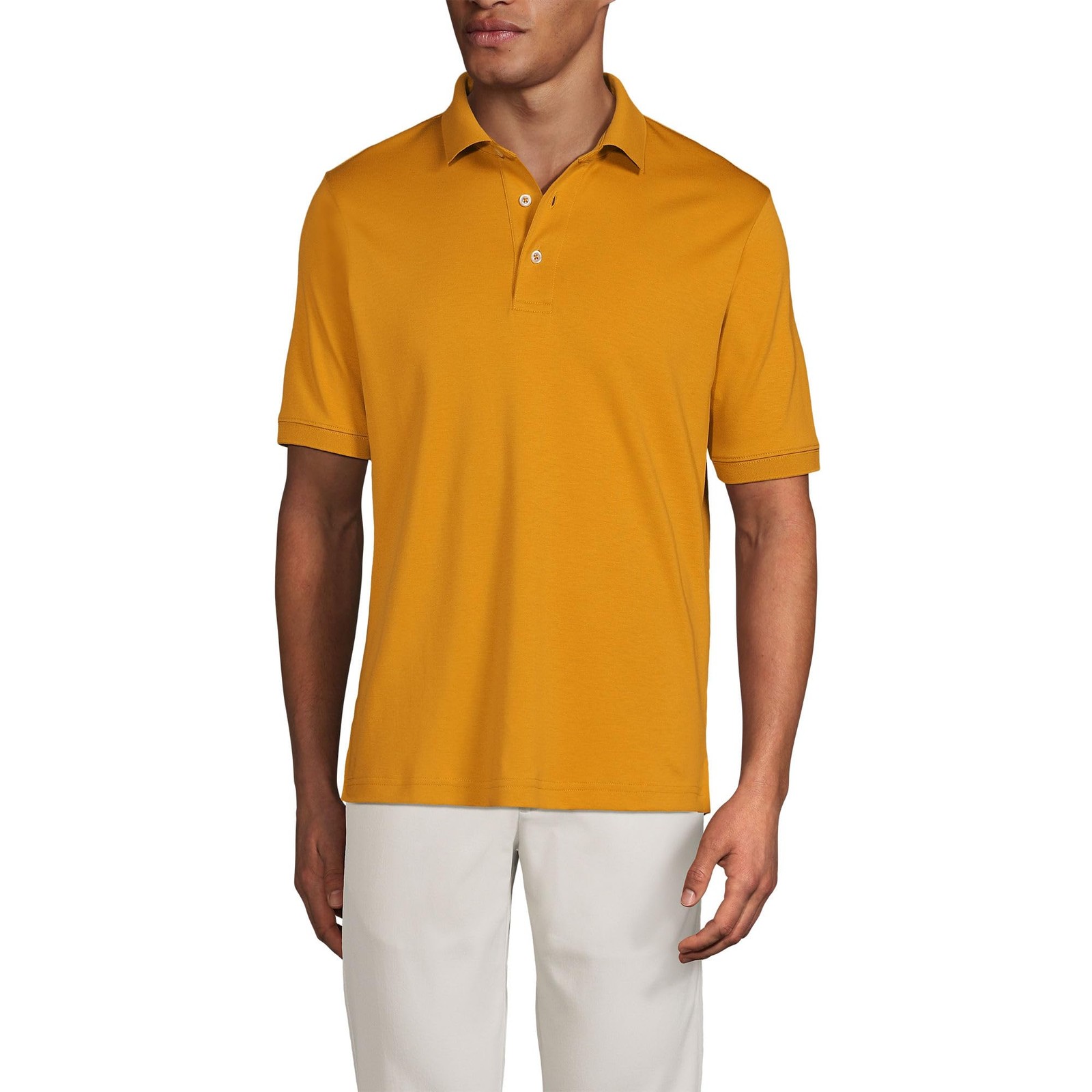 Mens Short Sleeve Supima Polo Vintage Amber Regular Medium