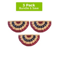 Briarwood Lane Tea Stained Patriotic Bunting 36" x 18" Set of 3 