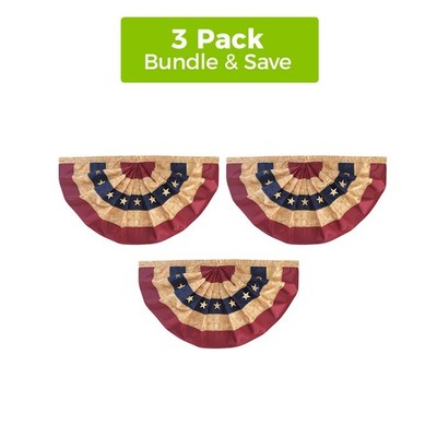 Briarwood Lane Tea Stained Patriotic Bunting 36'' x 18'' (Set of 3)