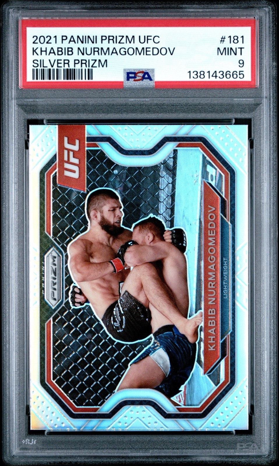 2021 Panini Prizm UFC - SILVER Prizm #181  KHABIB NURMAGOMEDOV PSA 9 DEBUT PRIZM