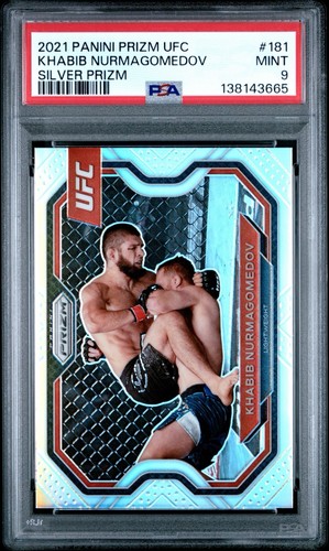 2021 Panini Prizm UFC - SILVER Prizm #181  KHABIB NURMAGOMEDOV PSA 9 DEBUT PRIZM