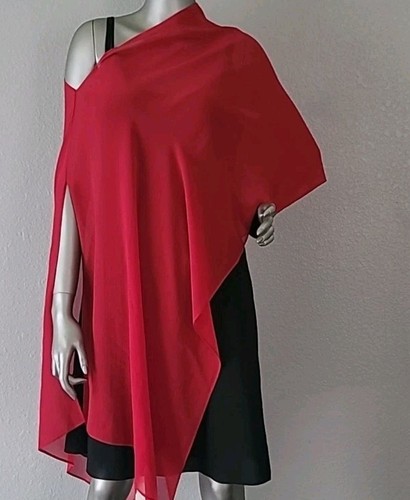 💫Eileen Fisher Scarlet Sheer Silk Georgette Wrap NWT - Picture 5 of 12