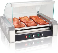 SYBO Hot Dog Roller, 30 Hot Dogs 11 Rollers Grill Cooker Machine with Removable 
