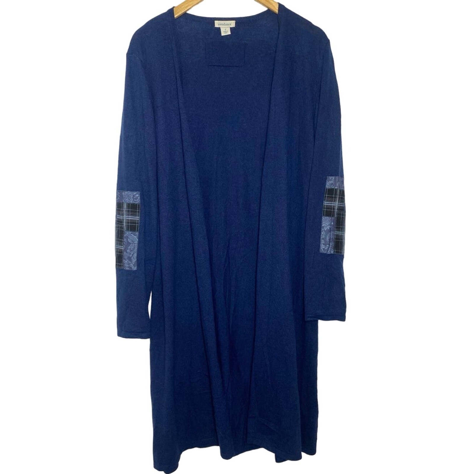 Sundance Duster Cardigan Patchwork Elbow Longline… - image 1