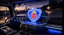 Scania LED Neon Sign Truck Cab Light 5V USB 250mm x 250mm UK Seller